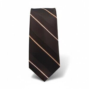 Vintage Boscov's Brown Orange Striped Men's Necktie Stripes Classic Dress Retro